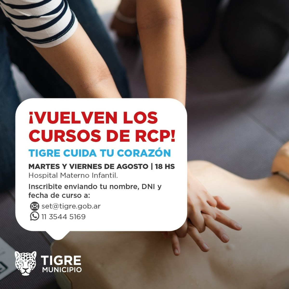 El Municipio de Tigre abrió las inscripciones para sus cursos gratuitos de RCP