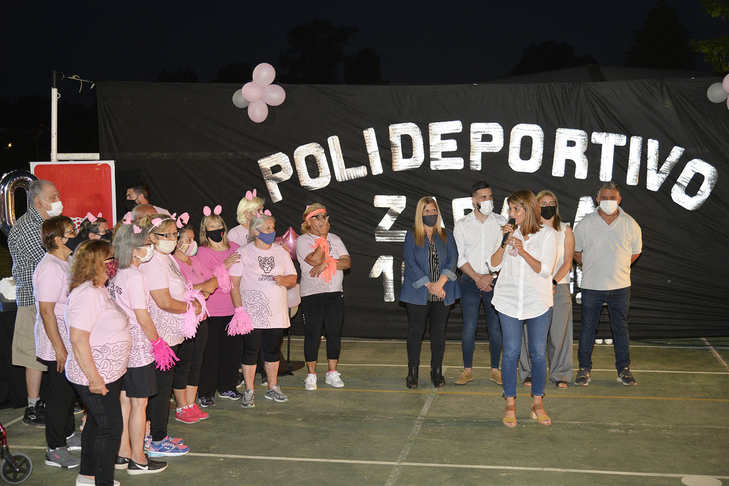 Gisela Zamora participó del 10° aniversario del Polideportivo Zabala 