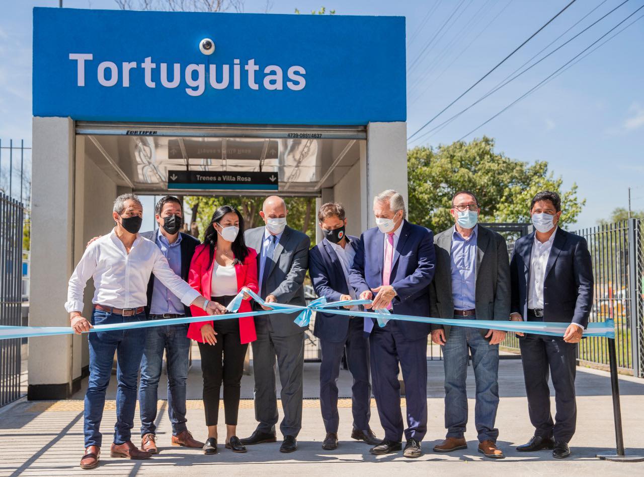 Noe Correa y Alberto Fernández inauguraron la renovada estación ‘Tortuguitas’ del Ferrocarril Belgrano Norte 